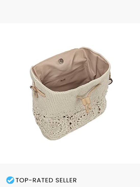 Hand-Crocheted Daypack Backpack with Drawstring Closure Adjustable Straps main image 5